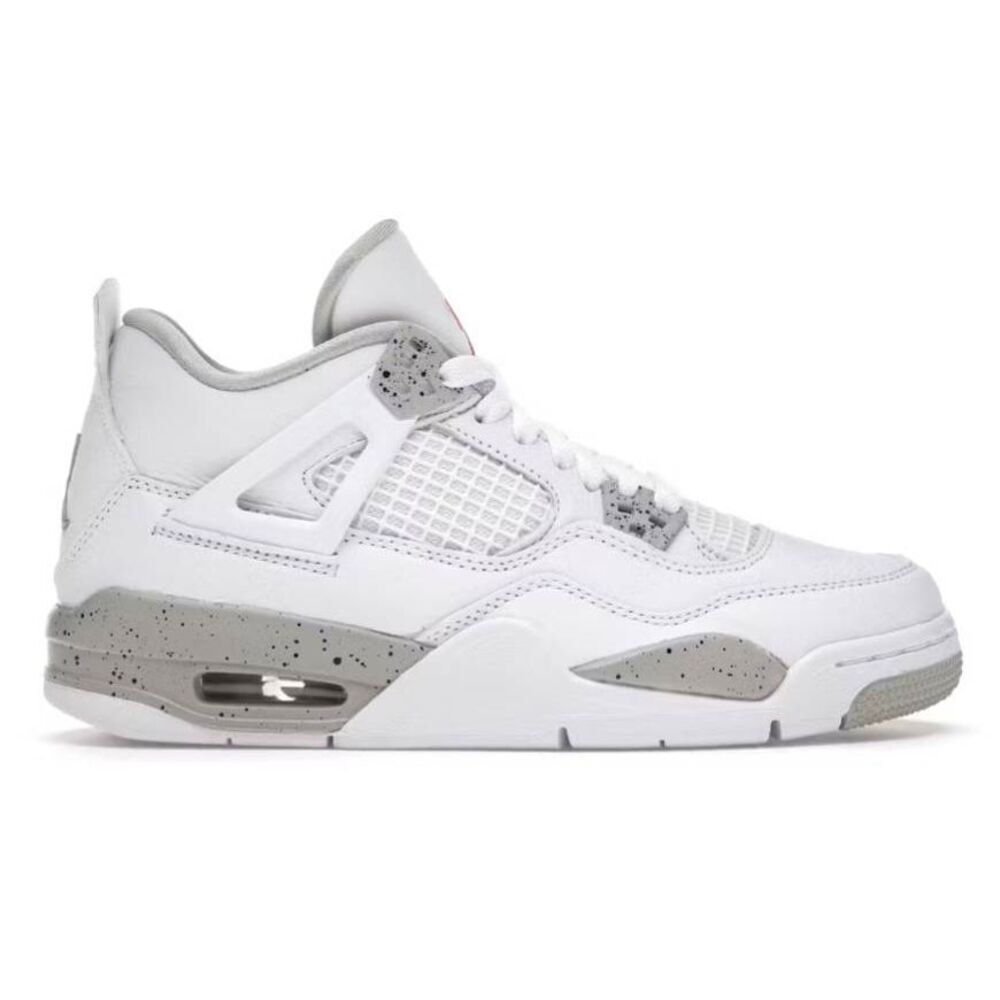 NIKE Air Jordan 4 Retro 'White Oreo' Sneakers Size 5.5Y/W7